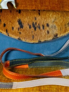 Soruka 1 of 1 Leather and Haircalf Sustainable Upcycled Crossbody Bag